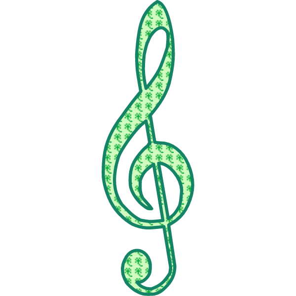 Clef G with a green pattern